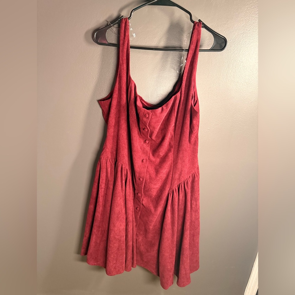 Altar'd State Burgundy Dress Button Down NWT Corduroy